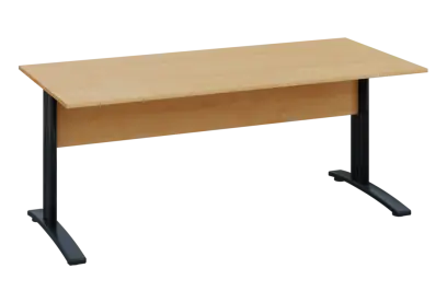 EPK 28 - 18 stůl kancelářský, kovová podnož černá, deska 25 mm, široký 1800 mm, javor horský